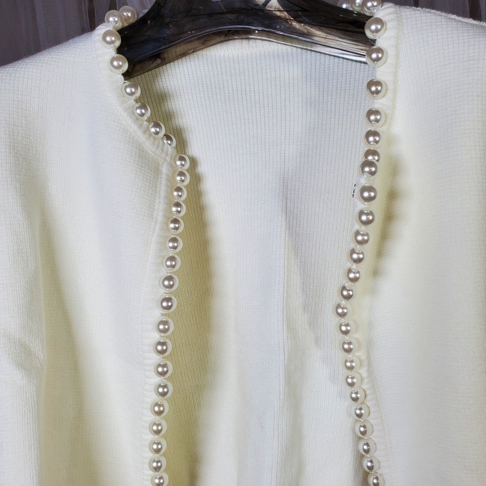 Commense Pearl Cardigan Ivory Size S Sea Side Grandmacore Career Casual Party - Picture 5 of 8